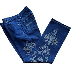 Vintage Express Jeans Womens‎ Boot Cut Dark Wash Sz 9/10 USA Artsy Maximalist